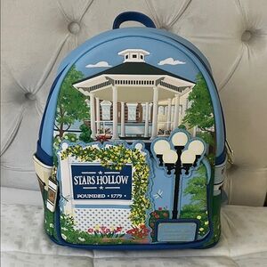Loungefly Light Blue and Dark Blue Stars Hollow Mini Backpack - Gilmore girls